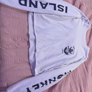 white abs navy blue cropped long sleeve